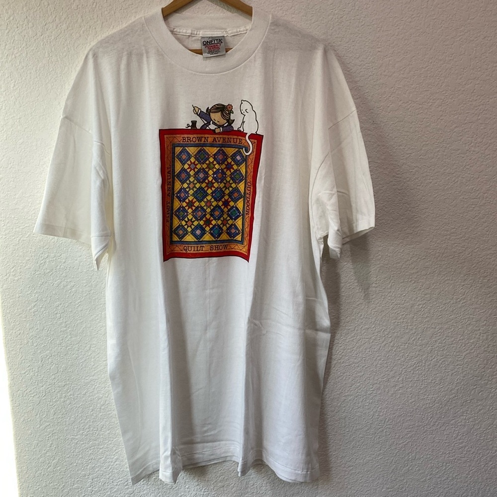 Oneita First Annual Brown Avenue Outdoor Quilt Show Single Stitch T Shirt XXXL